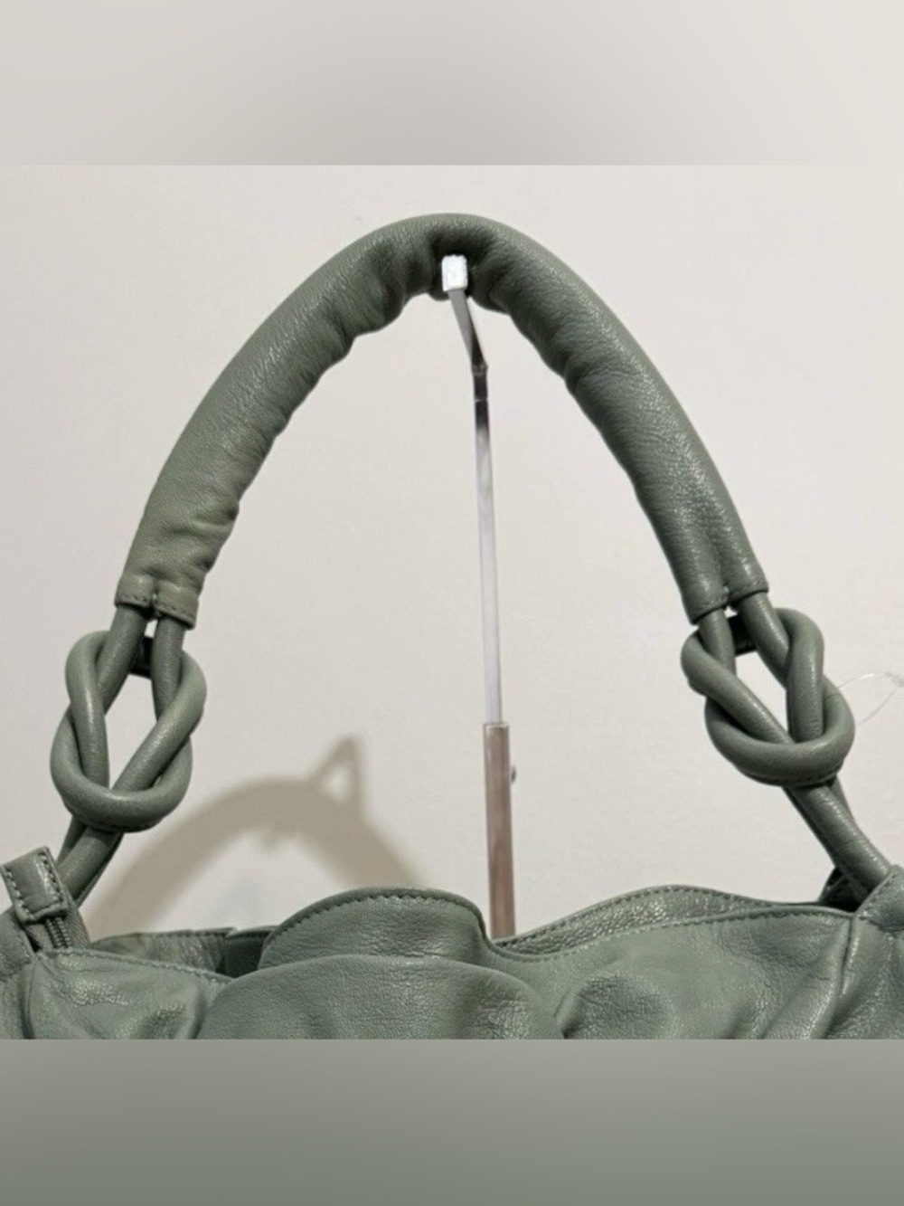Barr + Barr NY Leather Shoulder Tote Bag Seafoam Green - Picture 11 of 16